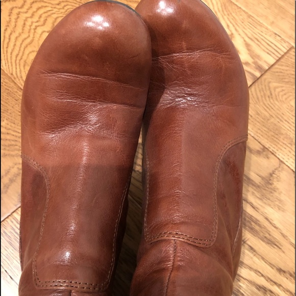GUESS COGNAC LEATHER ROUND TOE MID-CALF SLOUCHY BOOT 7M. They’re back in style! - Picture 4 of 10